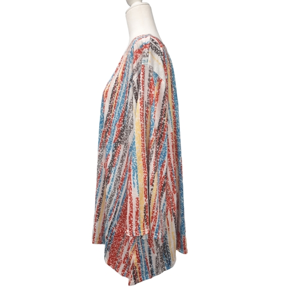 New stretchy v-neck striped shirt womens size 3/4XL - Picture 2 of 5